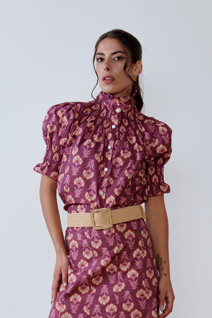 BLUSA SMOCK NECK