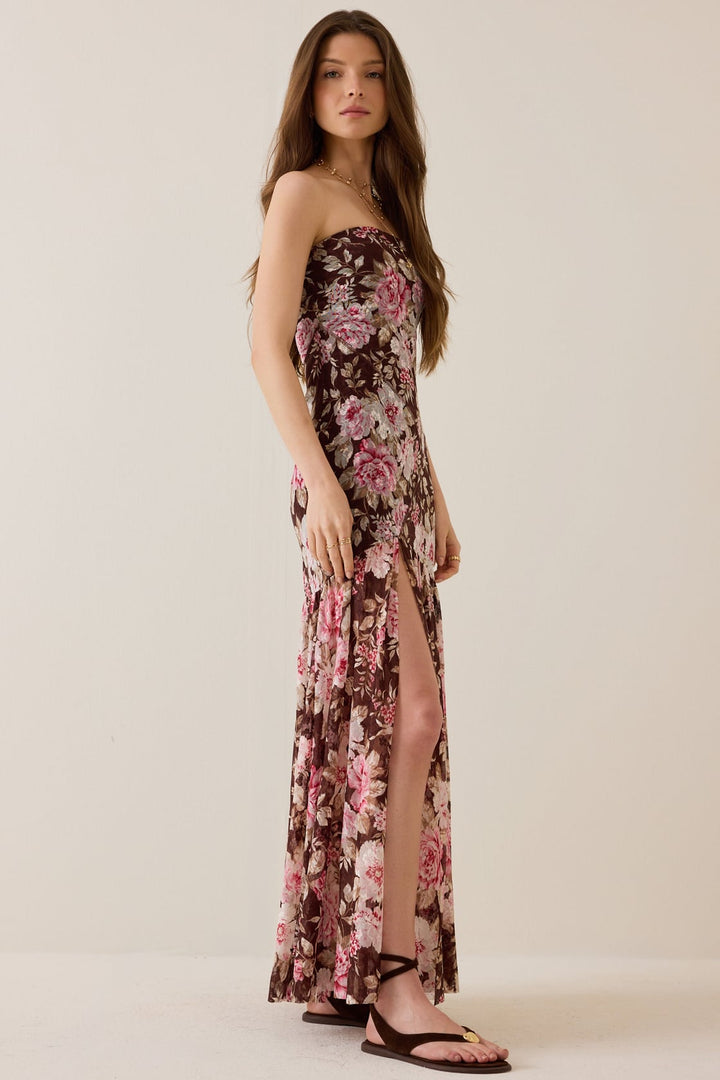 VESTIDO MAXI MESH FLORAL