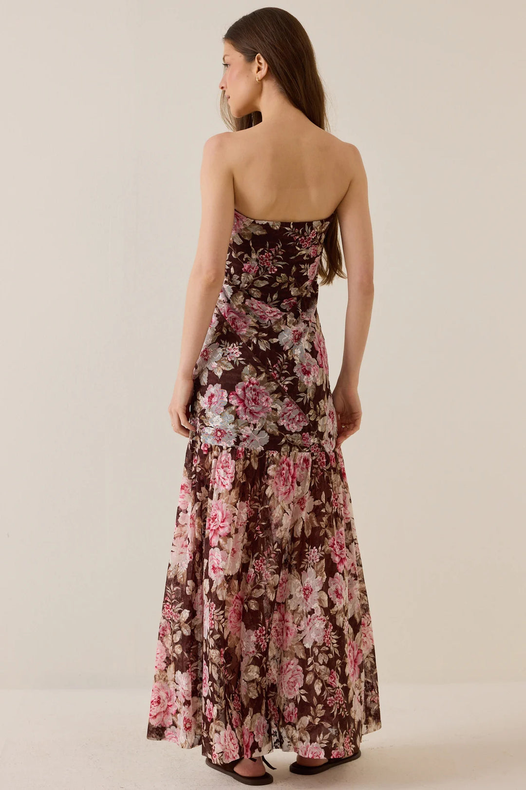 VESTIDO MAXI MESH FLORAL