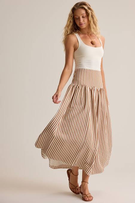 FALDA MAXI DE RAYAS