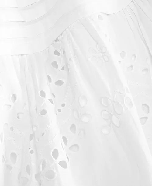 VESTIDO MIDI BRODERIE BLANCO