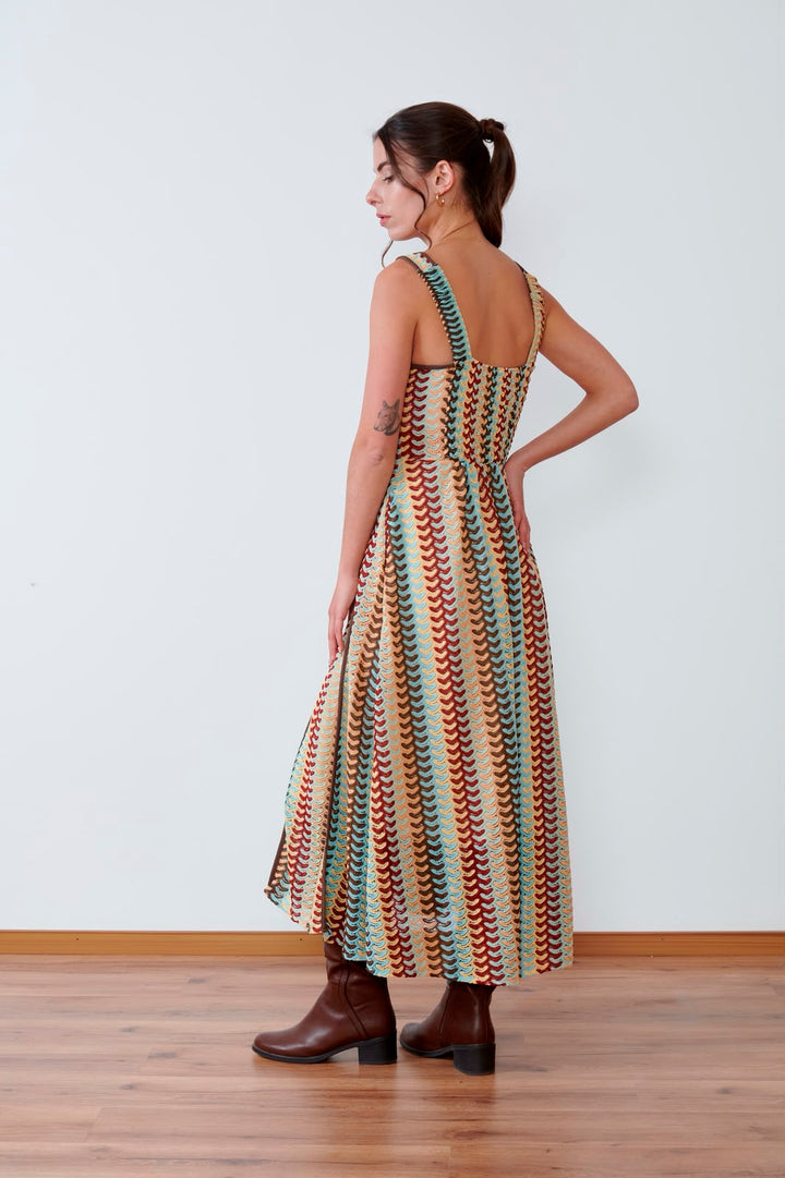 VESTIDO MAXI MOSAIC KNIT