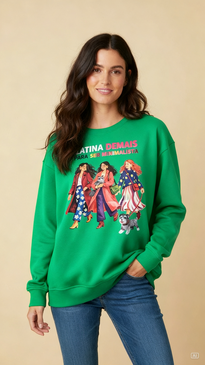 POLERA LATINA DEMAIS (VERDE PERICO)