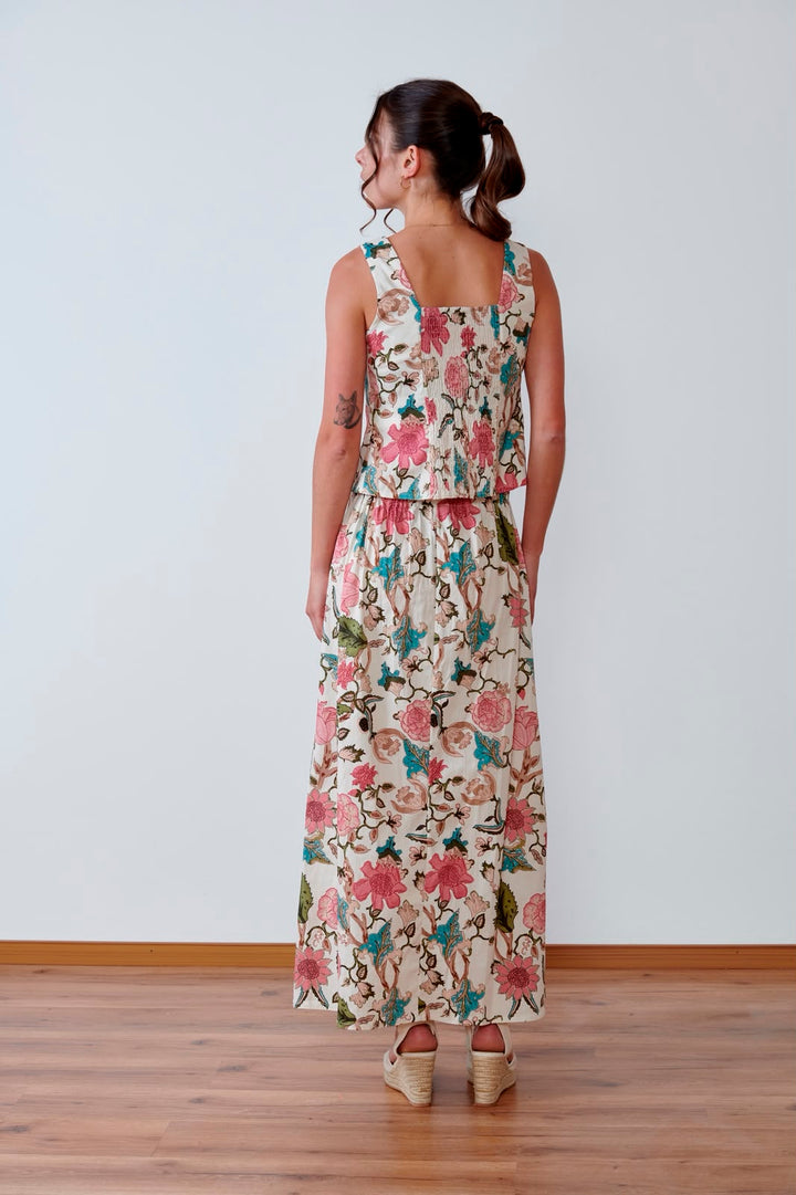 TOP ESTRUCTURADO FLORAL